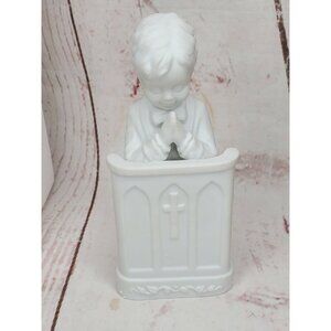 Rare Vintage Dept. 56 I Believe Boy White Porcelain Inspirational Silhouettes Co